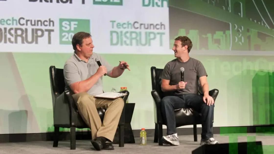 Michael Arrington & Mark Zuckerberg at Disrupt 2012