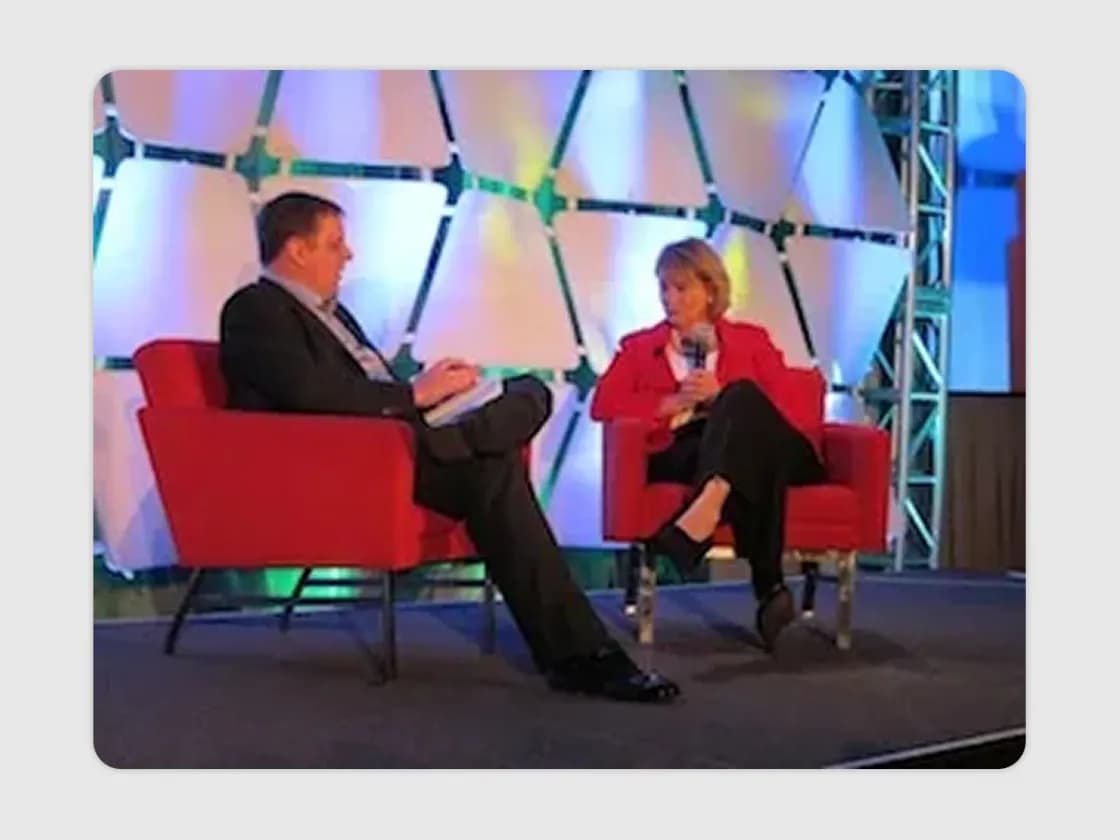 Michael Arrington & Carol Bartz at Disrupt 2010