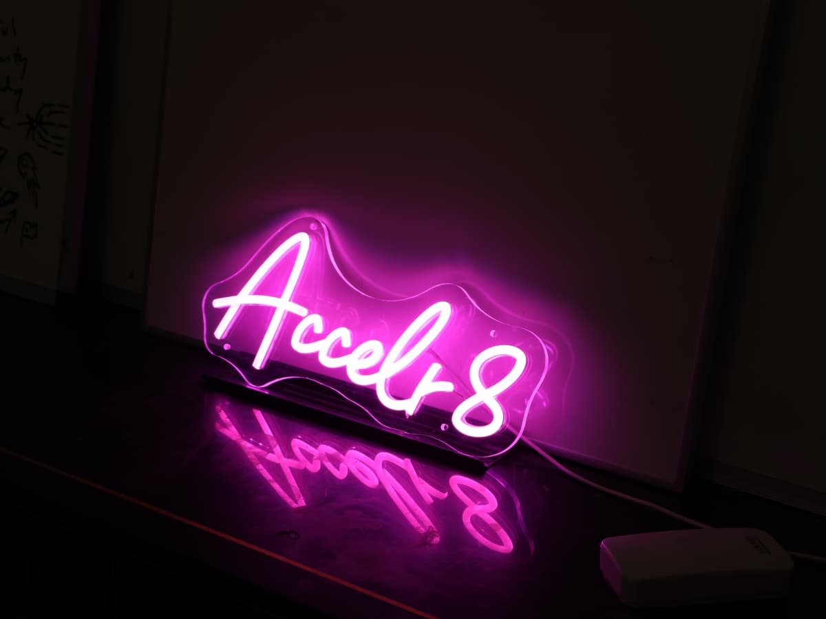 Accelr8 Neon Sign, Courtesy EO