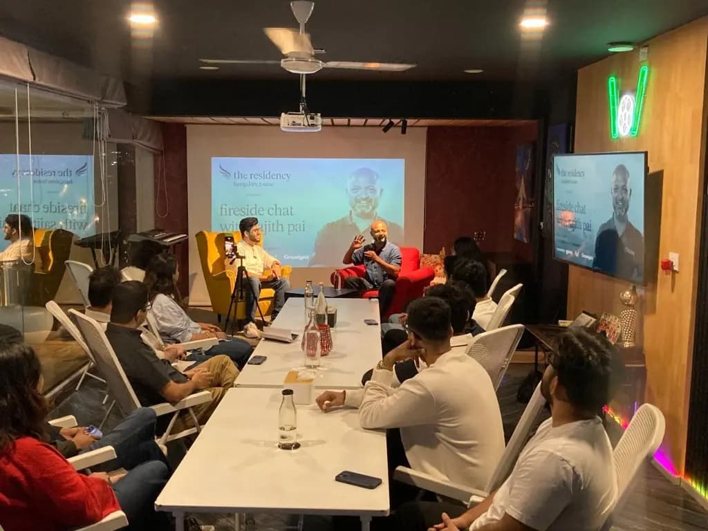 A fireside chat event, source: The Residency Bangalore website