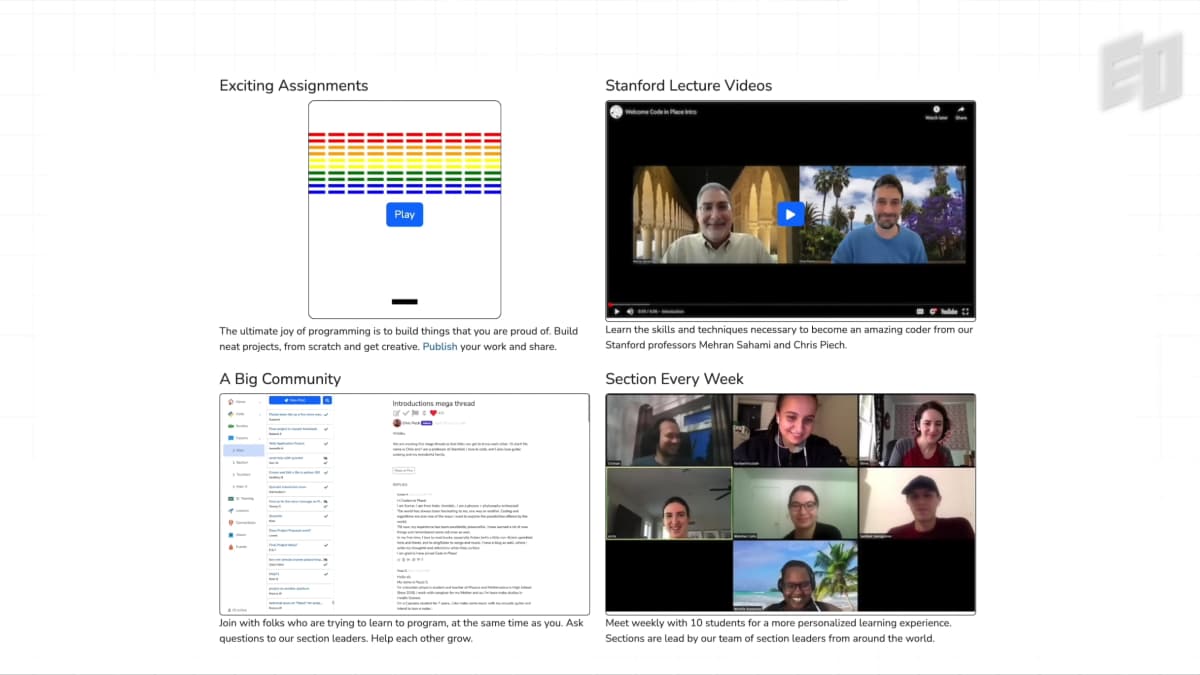 How Code in Place's interactive learning works. Photo by Code in Place