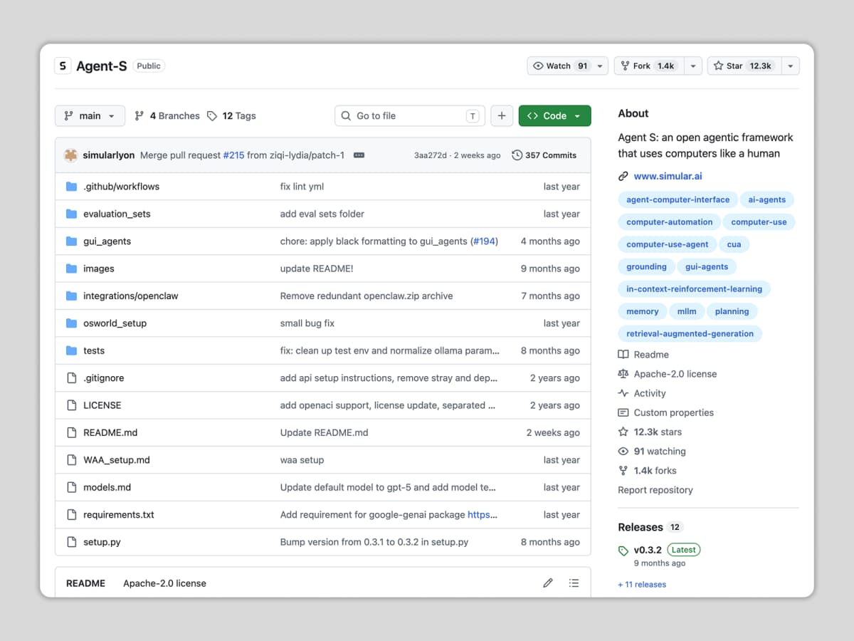 Agent S on GitHub. Source: GitHub.