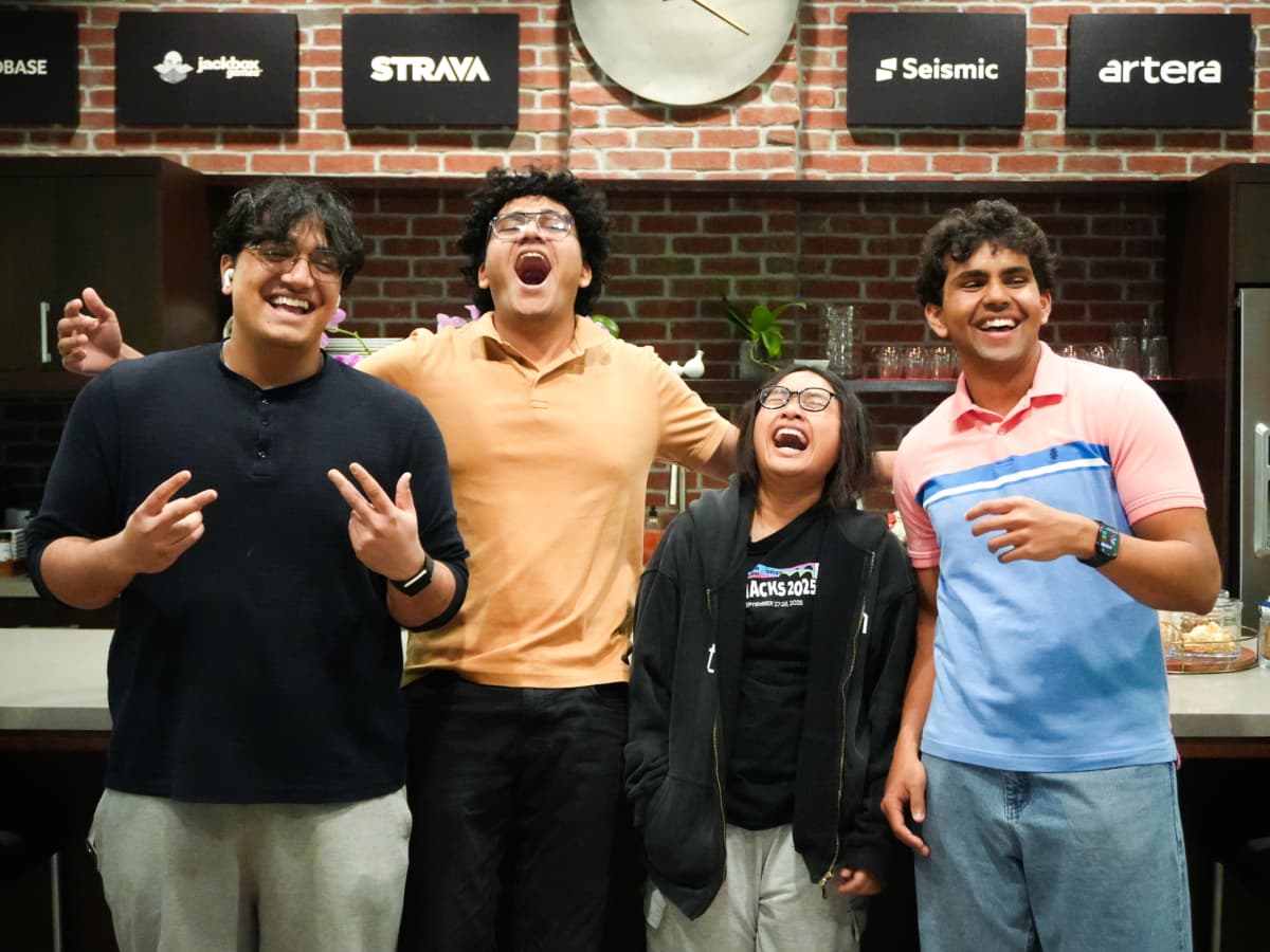 Co-founders of Clean: Tejas, Pratham, Clarissa, Pavan. Photo by EO.