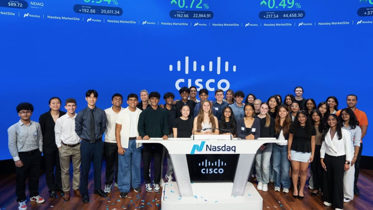 Pavan(sixth from the left) during his Cisco internship. Courtesy of Pavan.