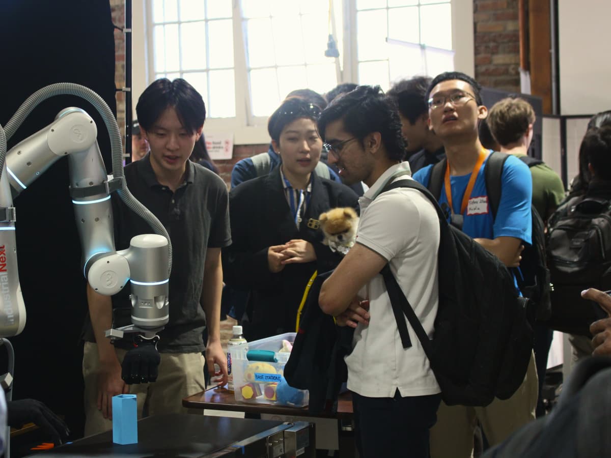A robot demo at the Real2Sim2Real Arena launch, Photo by EO